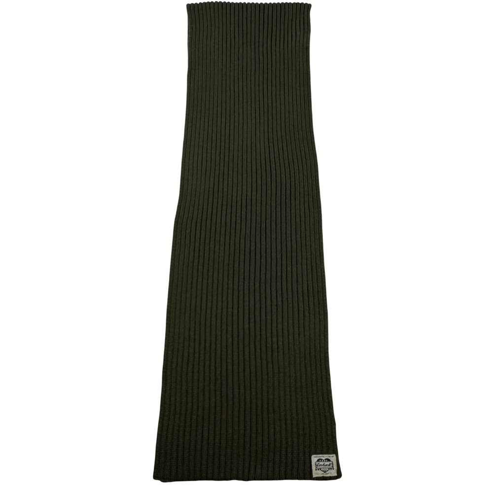 Vintage Heart Logo Carhartt Ribbed Knit Scarf Olive Green Work Wear